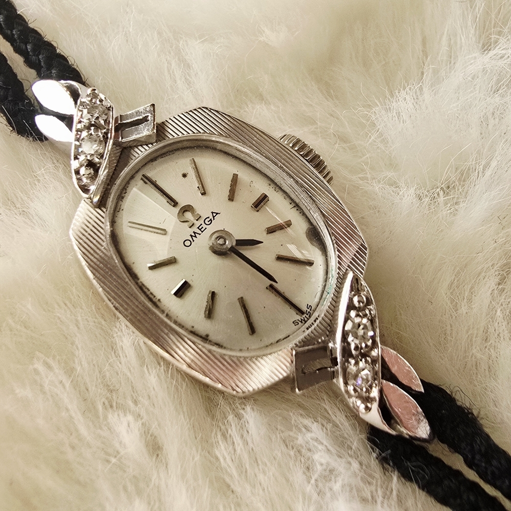 Omega 14k WGold & Diamonds Vintage Cocktail Watch - Picture 4 of 7